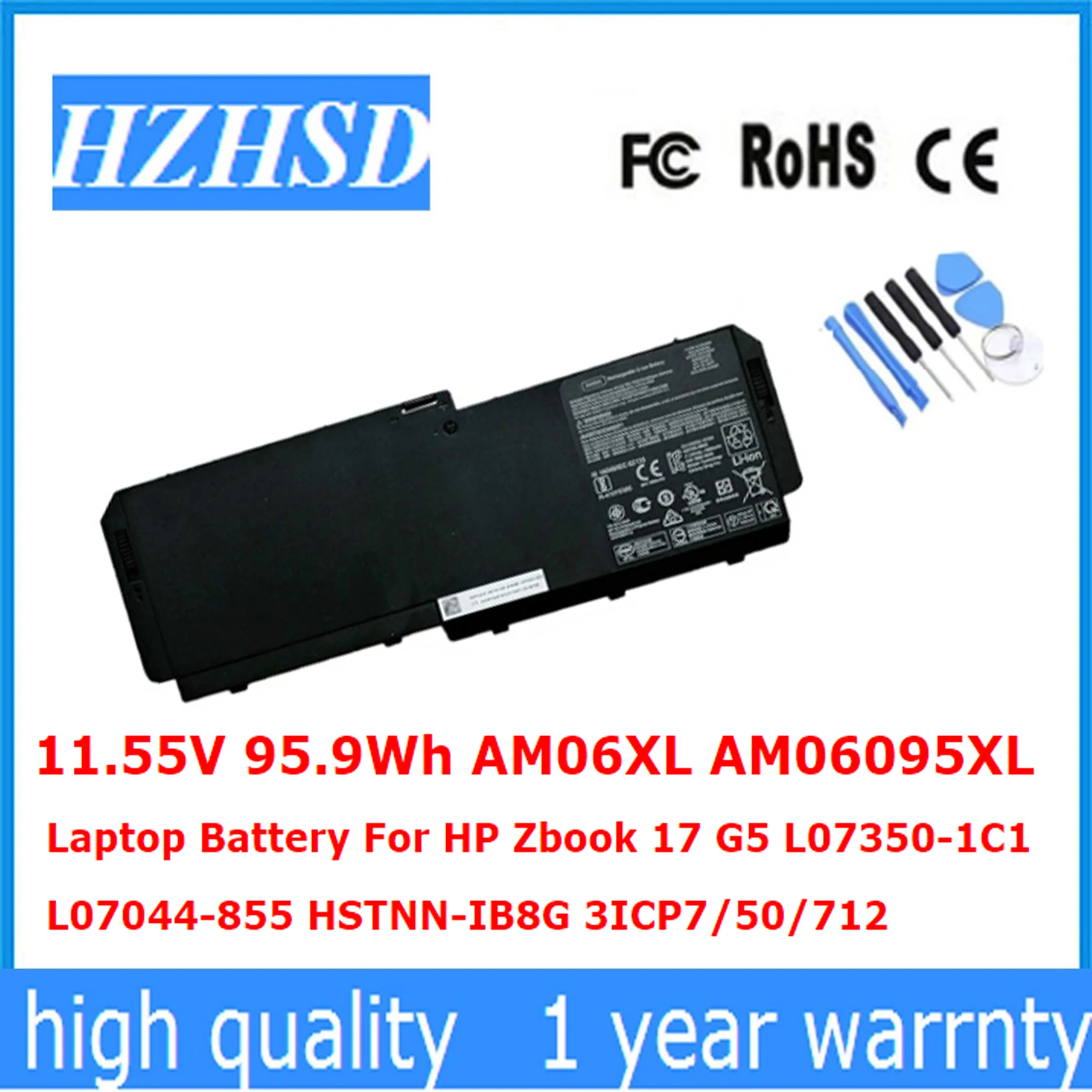 

11.55V 95.9Wh AM06XL Original laptop Battery For HP Zbook 17 G5 (4QH18EA) L07350-1C1 L07044-855 HSTNN-IB8G HSN-Q12C 3ICP7/50/71