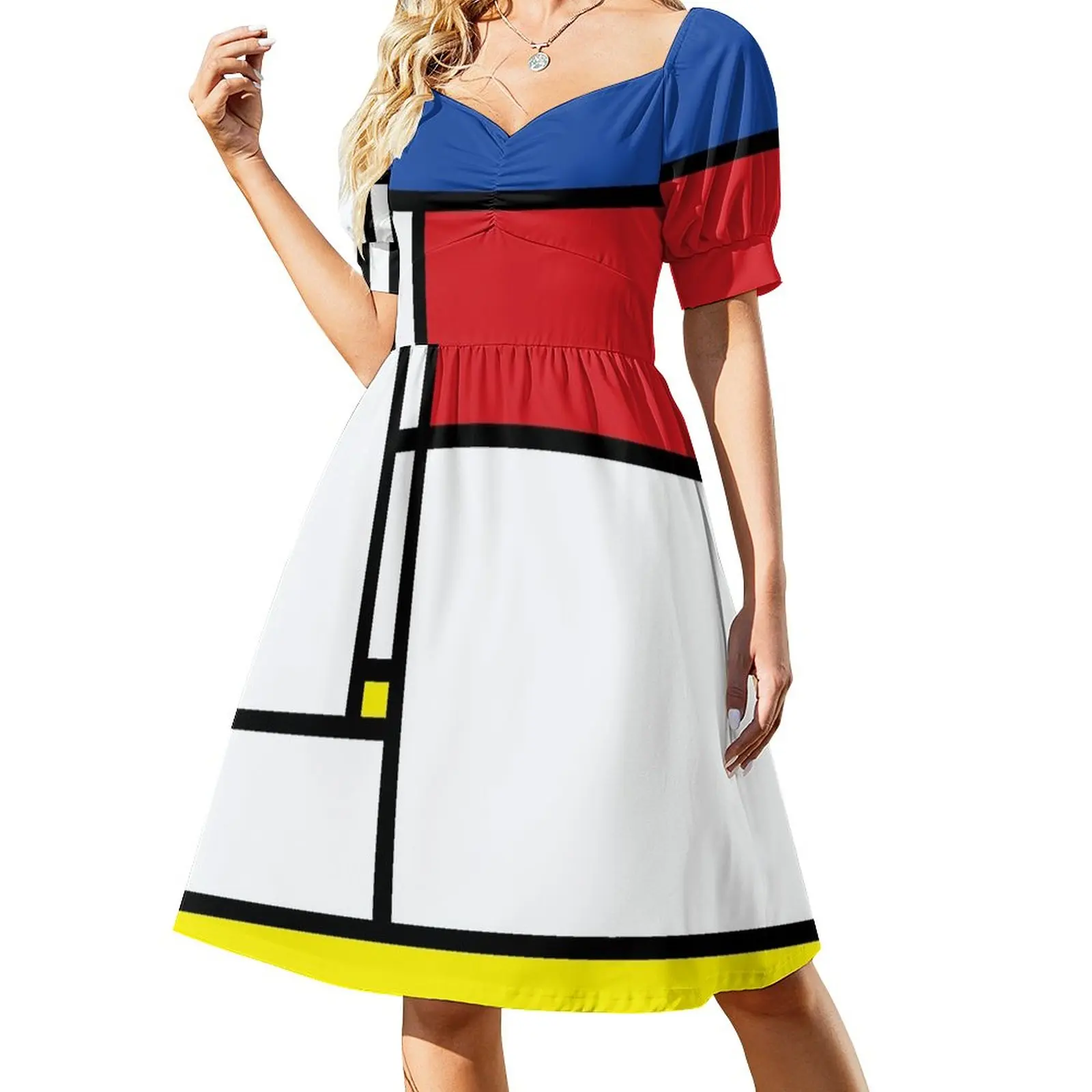 

Mondrian Minimalist De Stijl Modern Art I.II  fatfatin Sleeveless Dress prom clothes