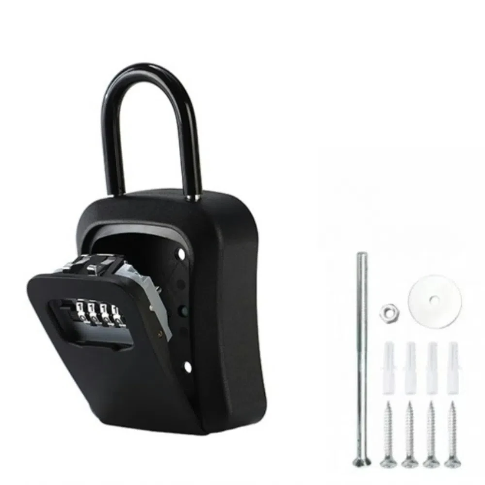 

Прочный чехол для хранения ключей из стальной проволоки, водонепроницаемый 4-значный код, пароль, ящик для ключей, подвесной дизайн, органайзер для ключей, коробка для наружного использования