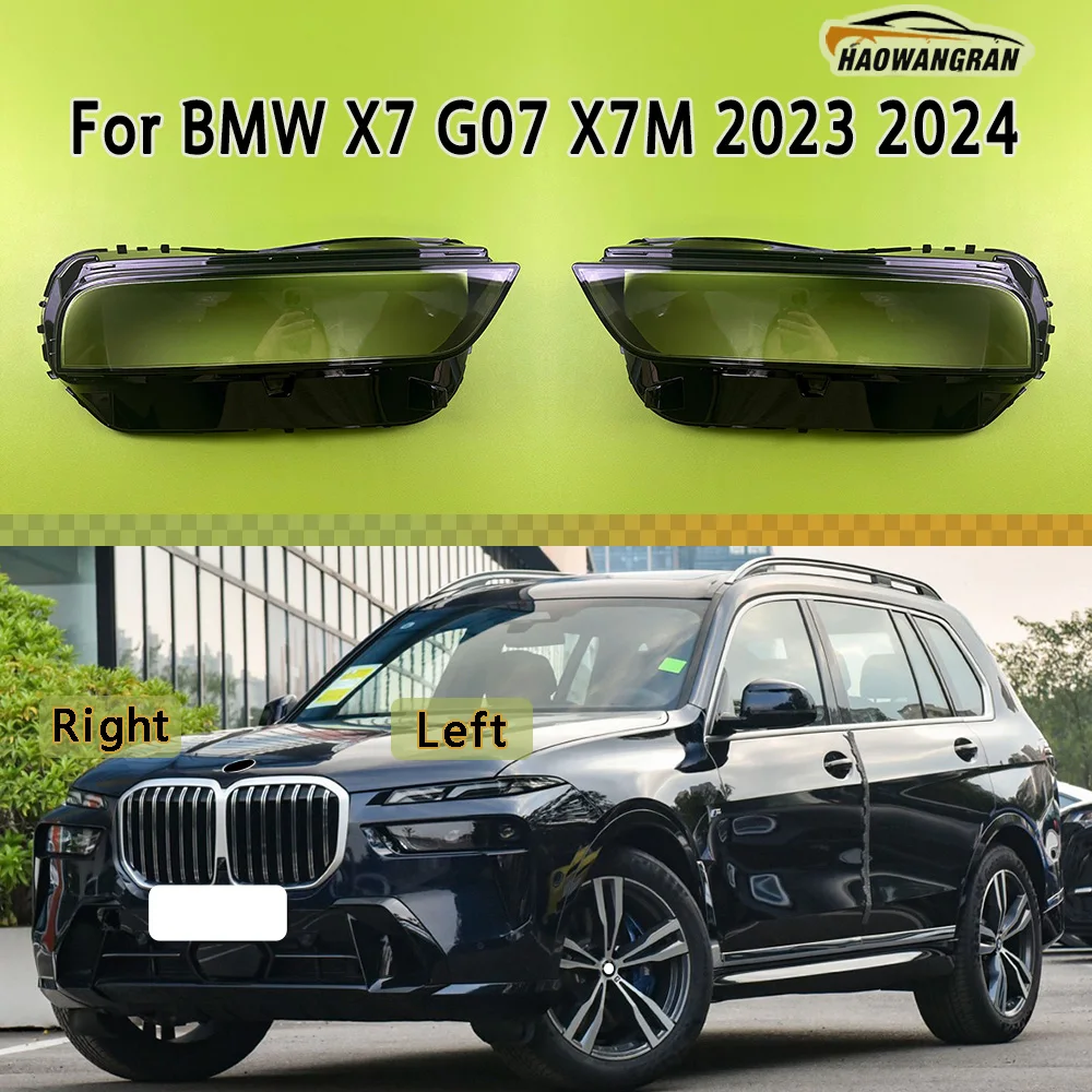 For BMW X7 G07 X7M 2023 2024 Transparent Headlamp Cover Headlight Mask Lampshade Lamp Shell Plexiglass Replace Original Lens