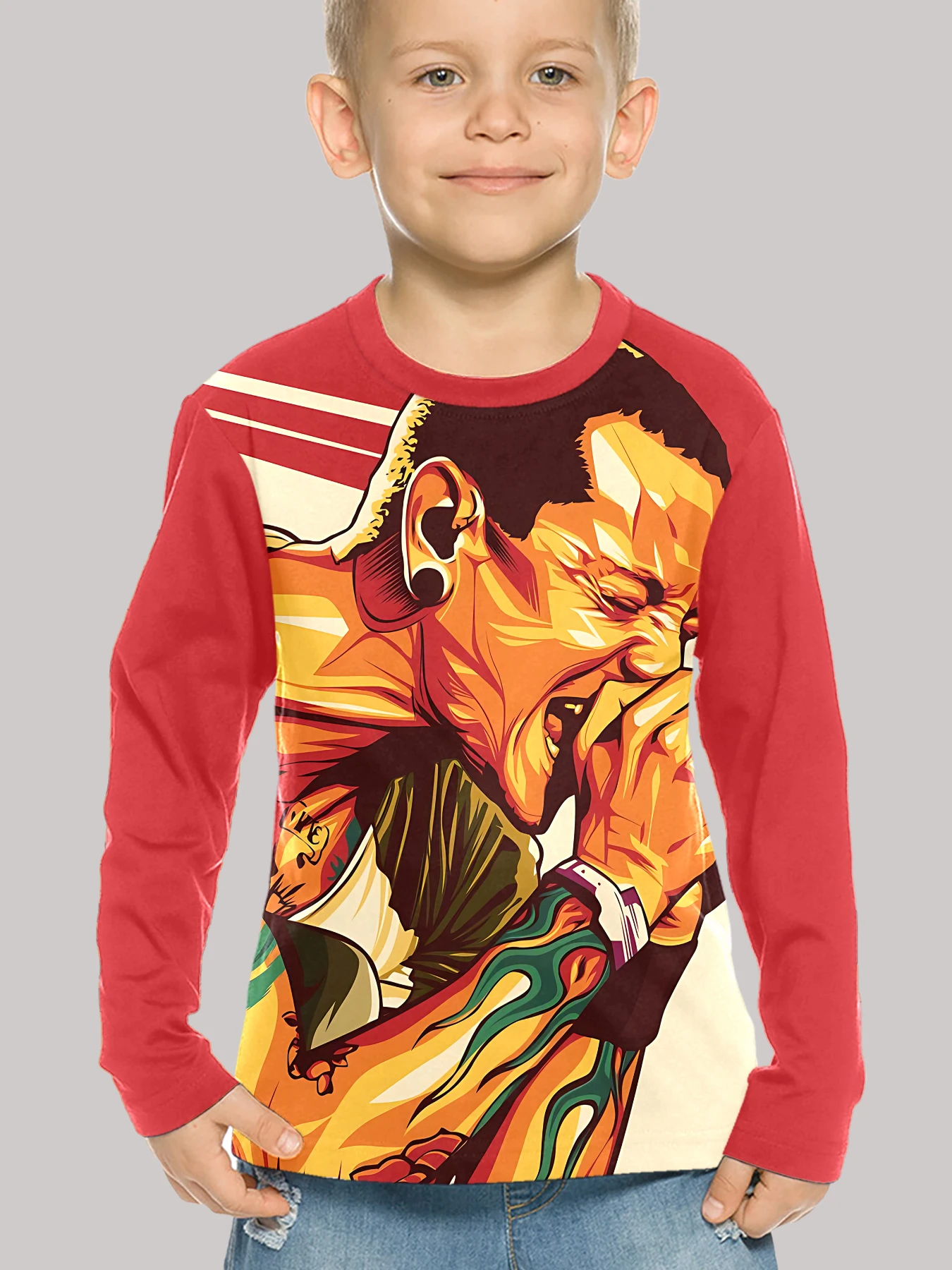 ثلاثية الأبعاد طباعة الأطفال العالم روك باند لينكين P-Park تي شيرت طويل الأكمام ربيع الخريف الملابس عادية مستديرة الرقبة الفتيان والفتيات بلايز