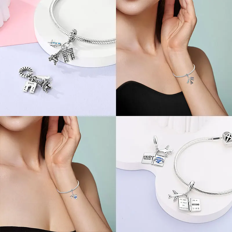 Camera 925 Sterling Silver  Charms Beads Fit Original Bracelets Bag Keychain Earring Charms Beads Pendant Diy Women Jewelry Gift