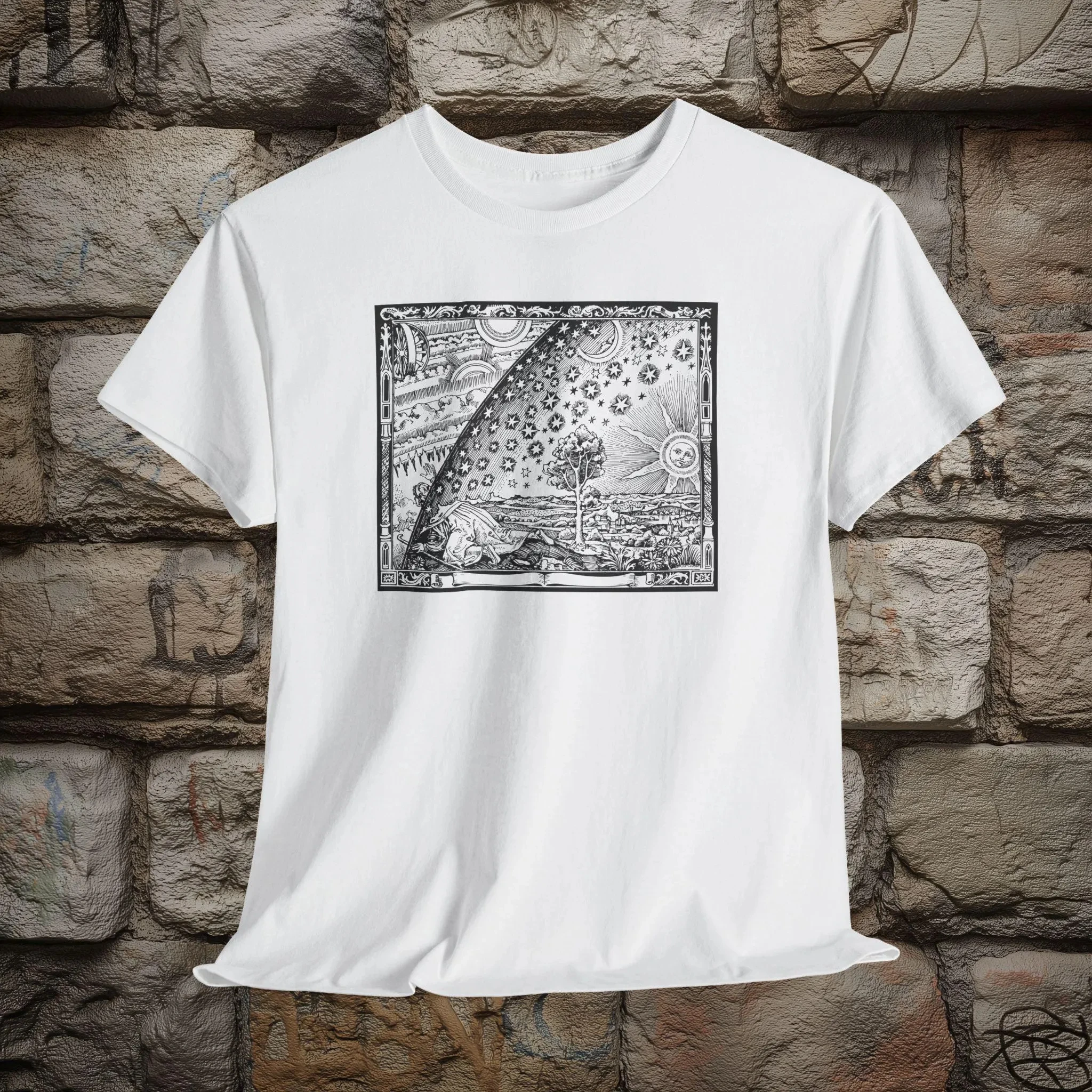 Flammarion Engraving Vintage Print Unisex Tee Graphic T Shirts Retro Streetwear High-quality Crew-neck Short-sleeved Men T-shirt