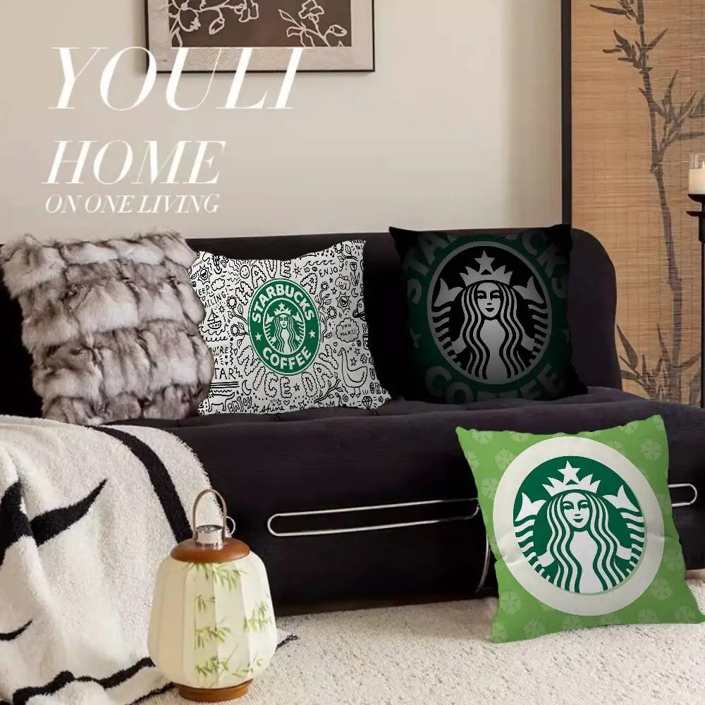 Cool S-Starbucks LOGO Cushion Cover Pillow Cover Decor Pillowcase Printed Cushion Case For Couch