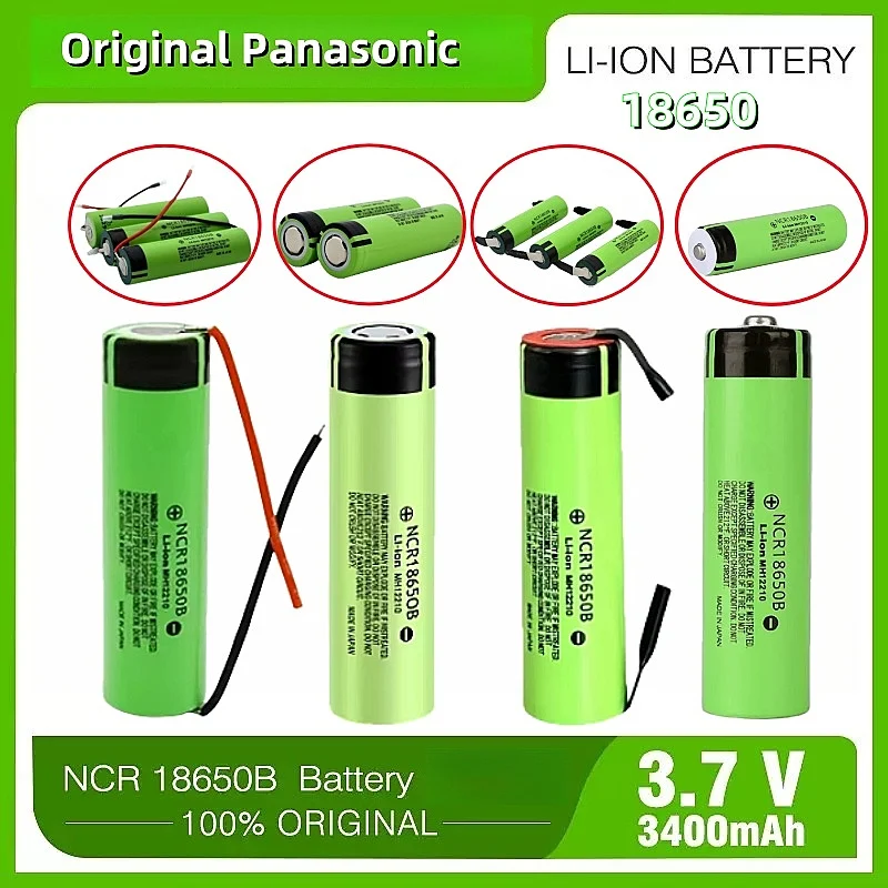 Panasonic NCR18650B 18650 batterie 3400mAh 3.7V batterie Li-ion Rechargeable pour lampe de poche alimentation bricolage