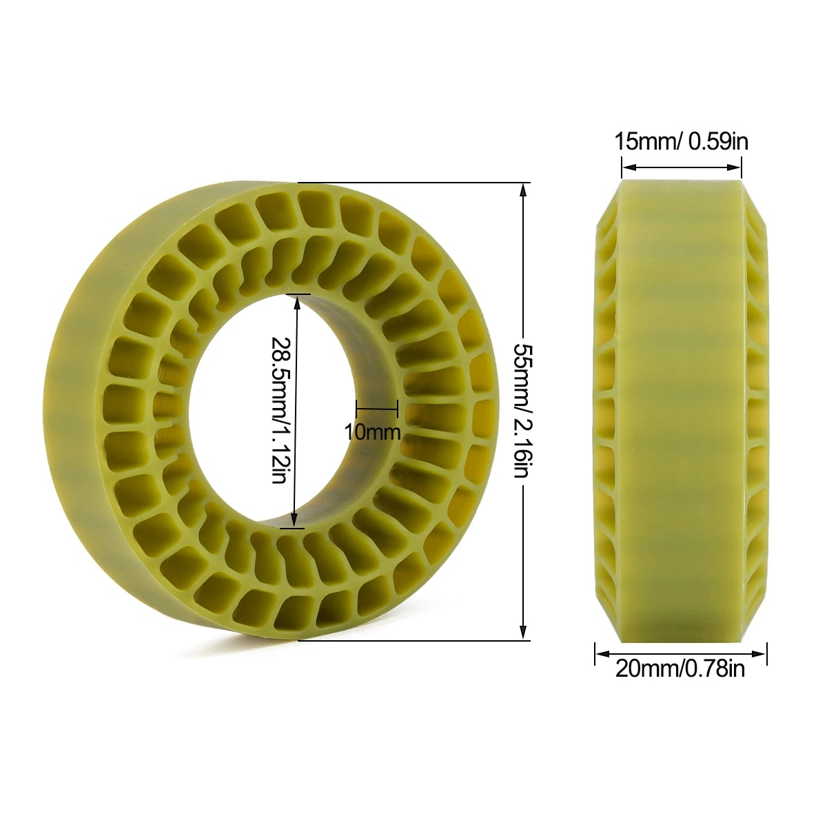 1.0 \'\'pneumatici in gomma siliconica lnsert Foam Fit 55*20mm per 1/18 1/24 Rc Crawler Car TRX4M SCX24 Fcx24 Ax24 Enduro24 parte di aggiornamento