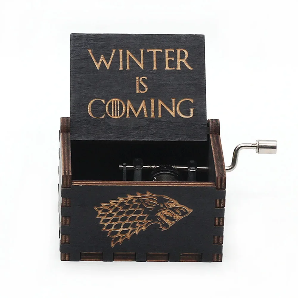 Hot Antique carved Wooden Hand Crank Games of thrones Music Box Star wars figure Queen Happy Halloween Christmas Birthday Gift