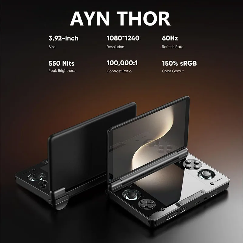 AYN Thor 6'' OLED Dual Screen Gaming Handheld Game Console 4K Ultra HD Screen Game Console Support Wi-Fi7+BT5.3 Pocket Player Console