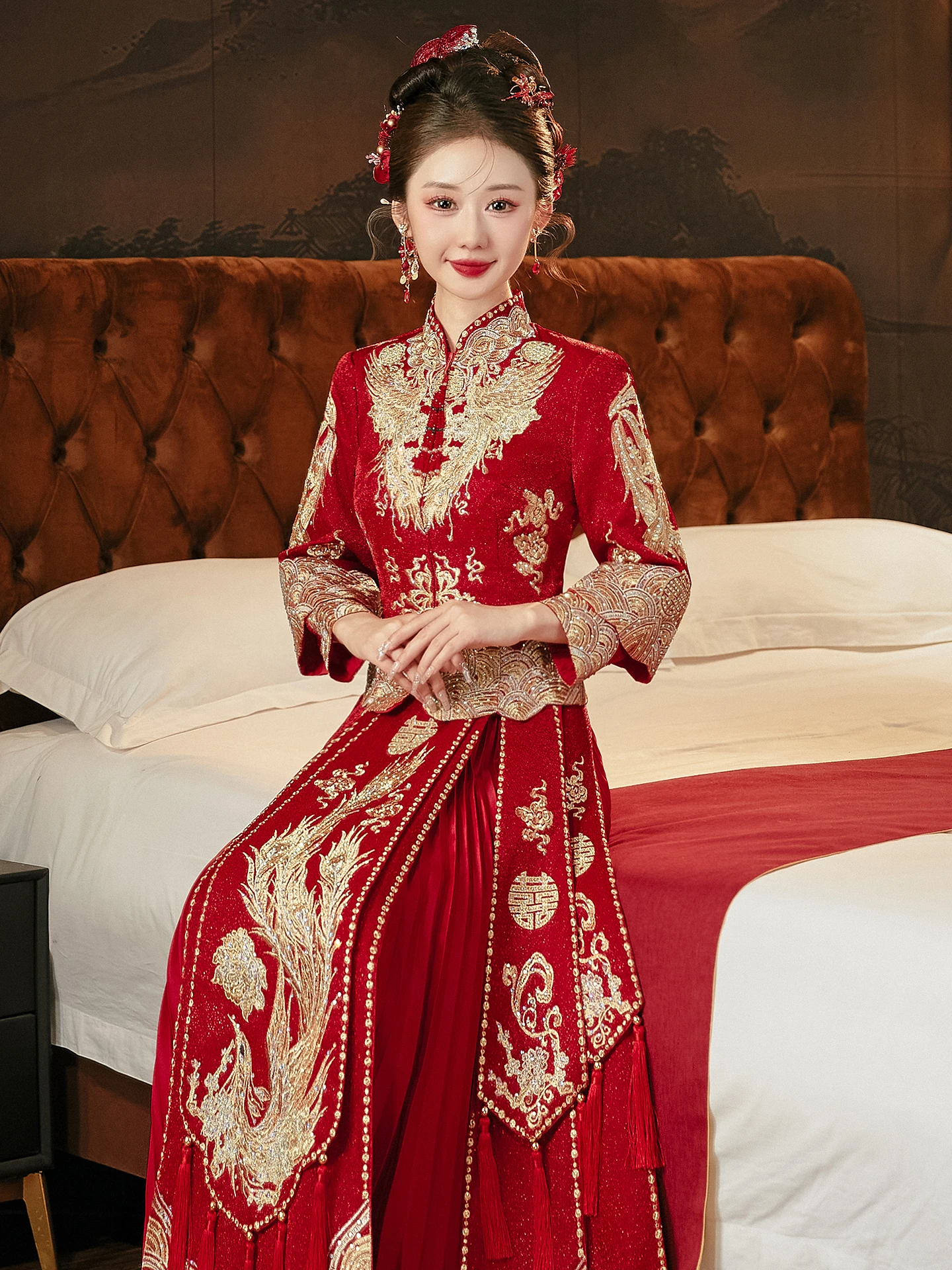 

New 2026 ow Heifu Wedding Dr Chinese Sle Brideom Outfit Large Size Couples Set Traditional Wedding Ceremony Clothes
