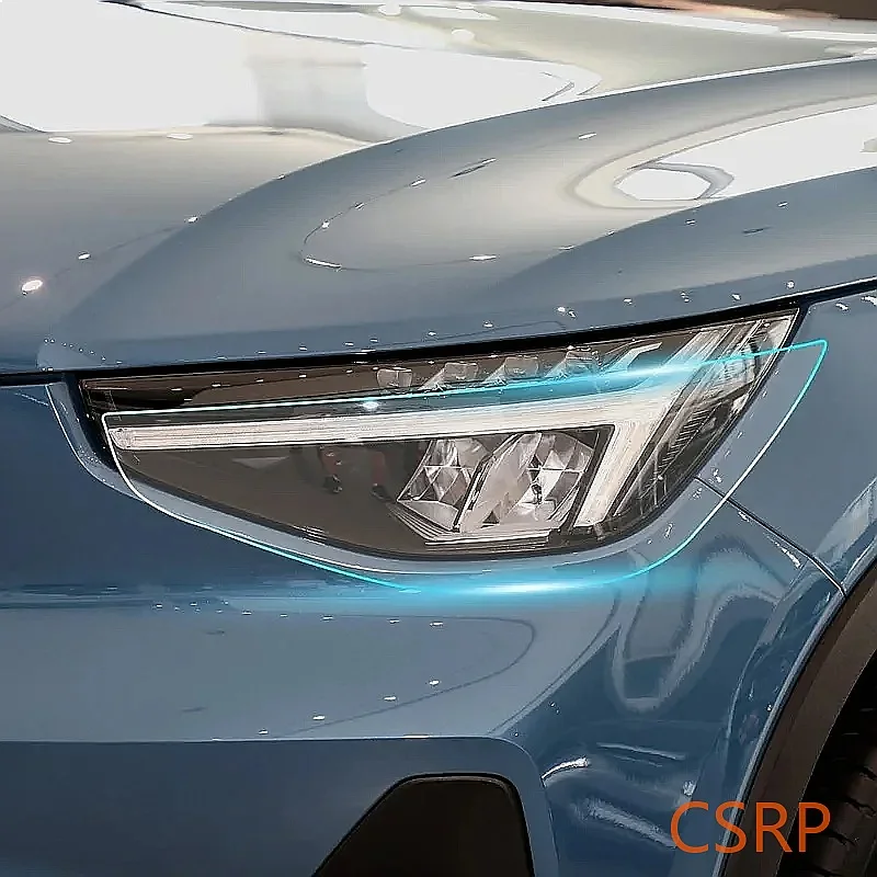 For Volvo XC40 Recharge 2023 2024 Car Headlight Protective Film Smoked Black Tint Wrap Vinyl Transparent TPU Sticker