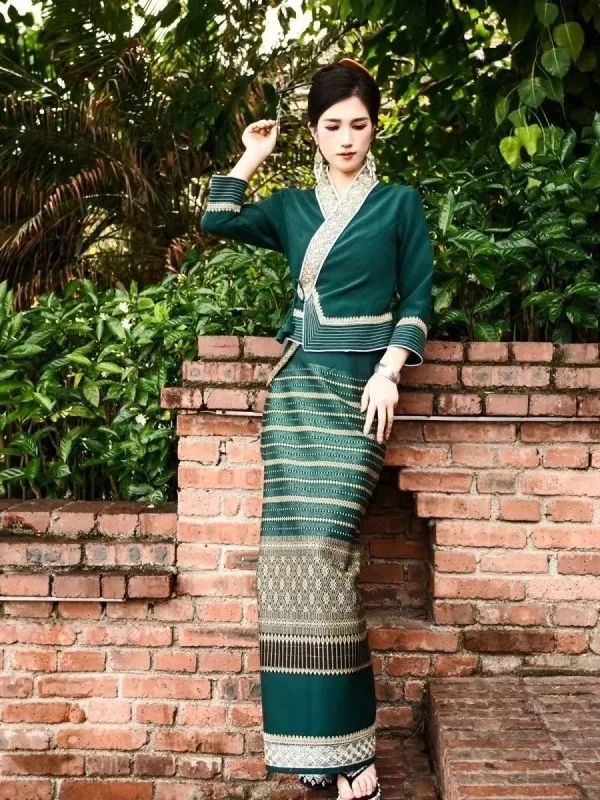 Traditional Dai Women's Outfit Photo Shoot Travel Photography Clothing Skirt Set New Arrival Healthy Fabric Summer 2024