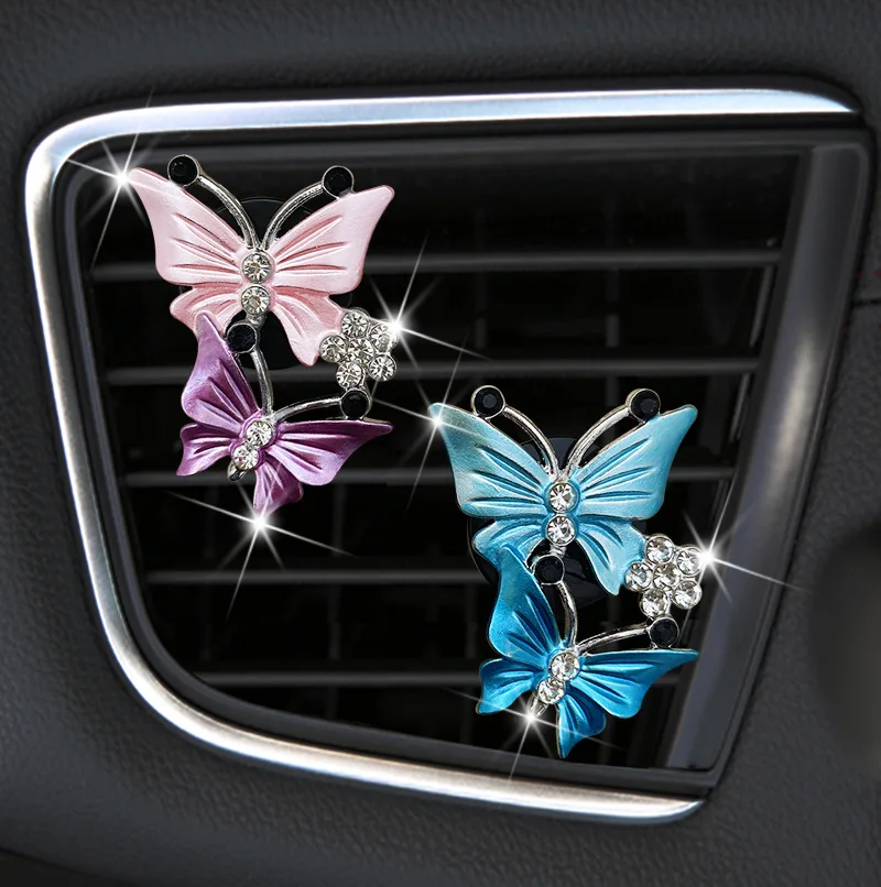 Odświeżacz powietrza Butterfly Car-styling Car Perfume Natural Smell Air Conditioner Butterfly Diamond Aromatherapy Decoration Clip