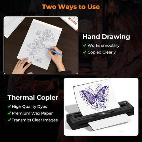 Imagen 2 del producto Papel de transferencia de tatuaje, plantilla para tatuaje, tamaño A4, 4 capas, bricolaje, Kit de tatuaje de papel de calco, suministros de tatuaje, 10/100 Uds.