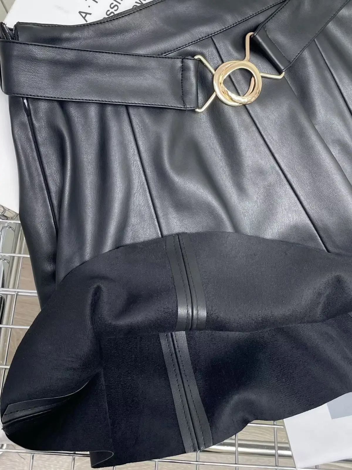 Frauen Sexy Faux Leder Röcke Hohe Taille Elastische Mini Kurzen Rock Multi Zweck Für Skater Arbeit Nachtclub Knie-Länge röcke