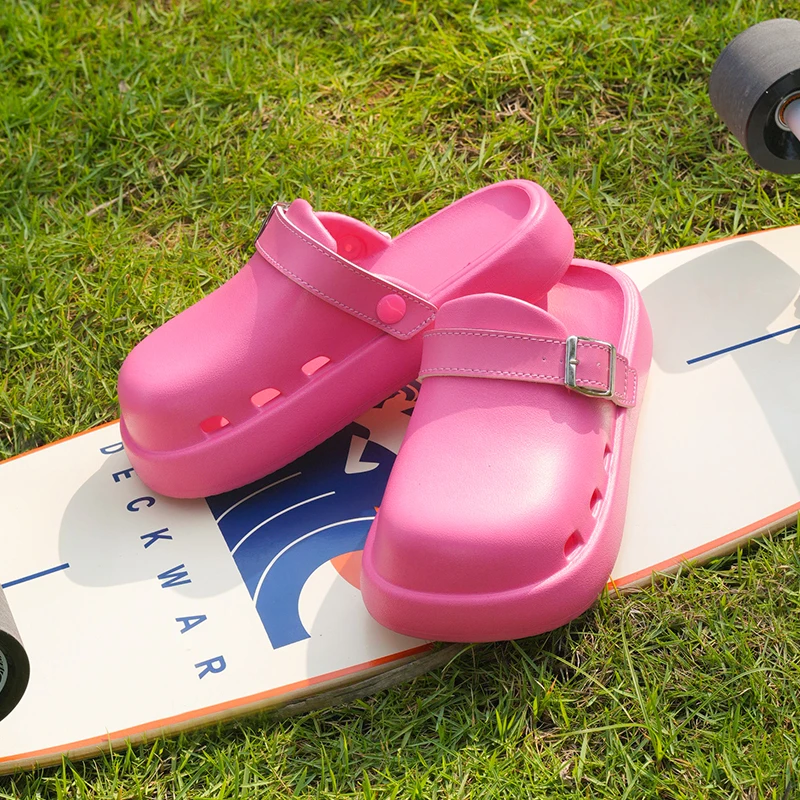 2024 Clogs Y2K Women EVA Openwork Sandals Slippers Boken Sandals Outdoor Baotou Boken Half Slippers Shoes Casual Beach Slippers