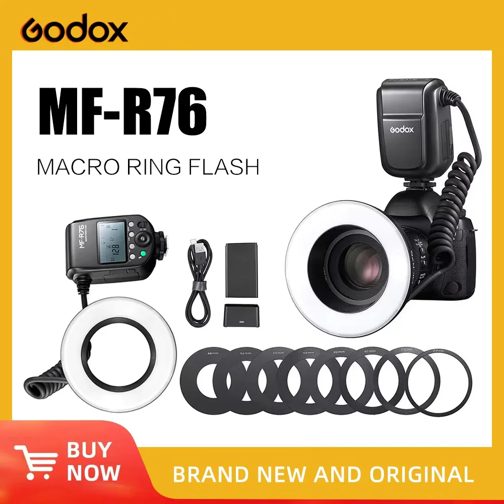

Godox MF-R76 RING76 5000K Macro LED Ring Light Speedlite Flash Light for Sony Canon Nikon Camera 5D 6D 7D 60D 70D 80D D850 A7MIV