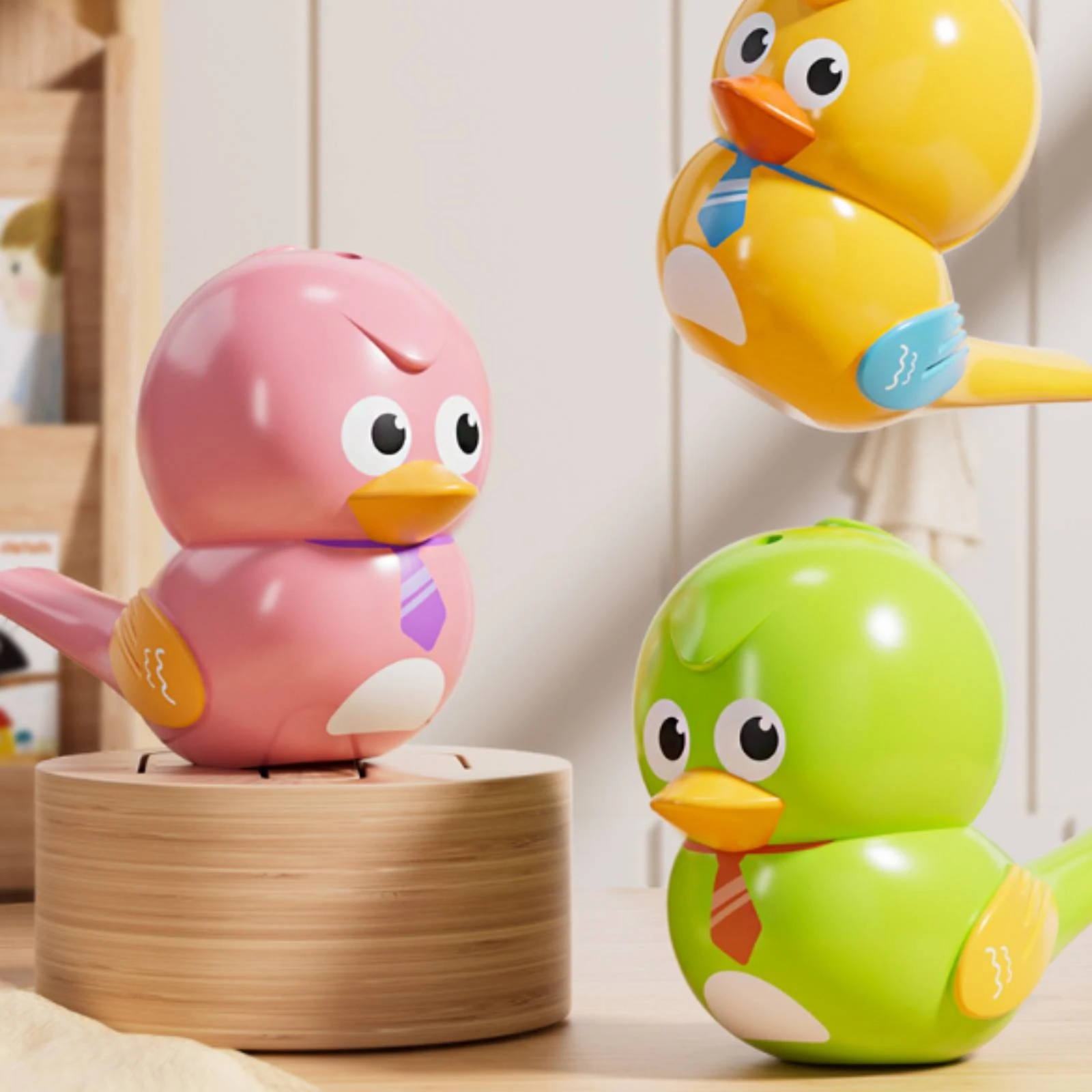 Water Bird Whistle Mouth-Style Whistle Toy with Cartoon Eyes Glossy Rounded for Children, Breathing Practice, Playtime