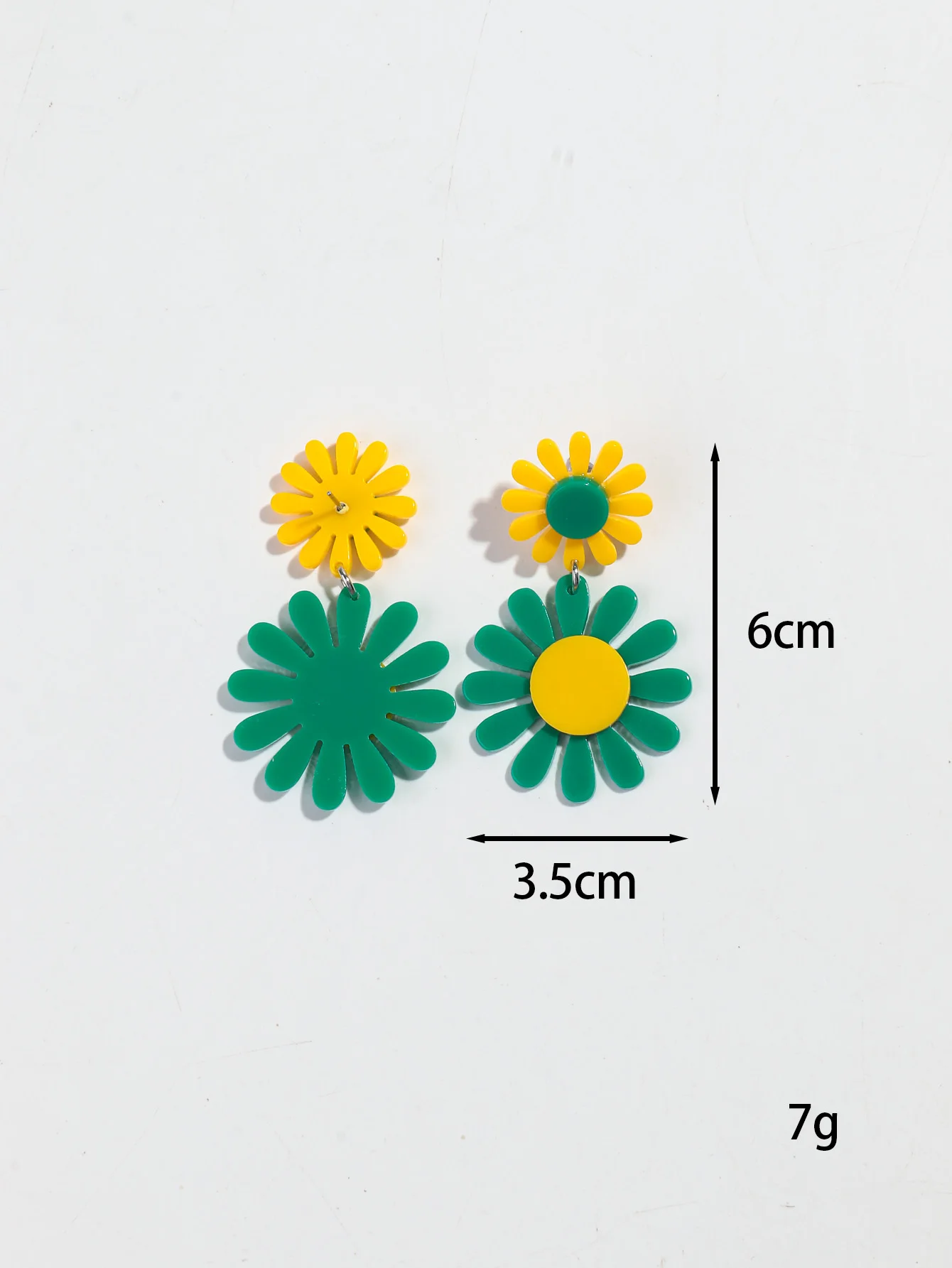 Boho Colorful Acrylic Sunflower Women's Earrings 2024 Trendy Geometric Daisy Flower Long Drop Earring Cute Simple Jewelry Gifts