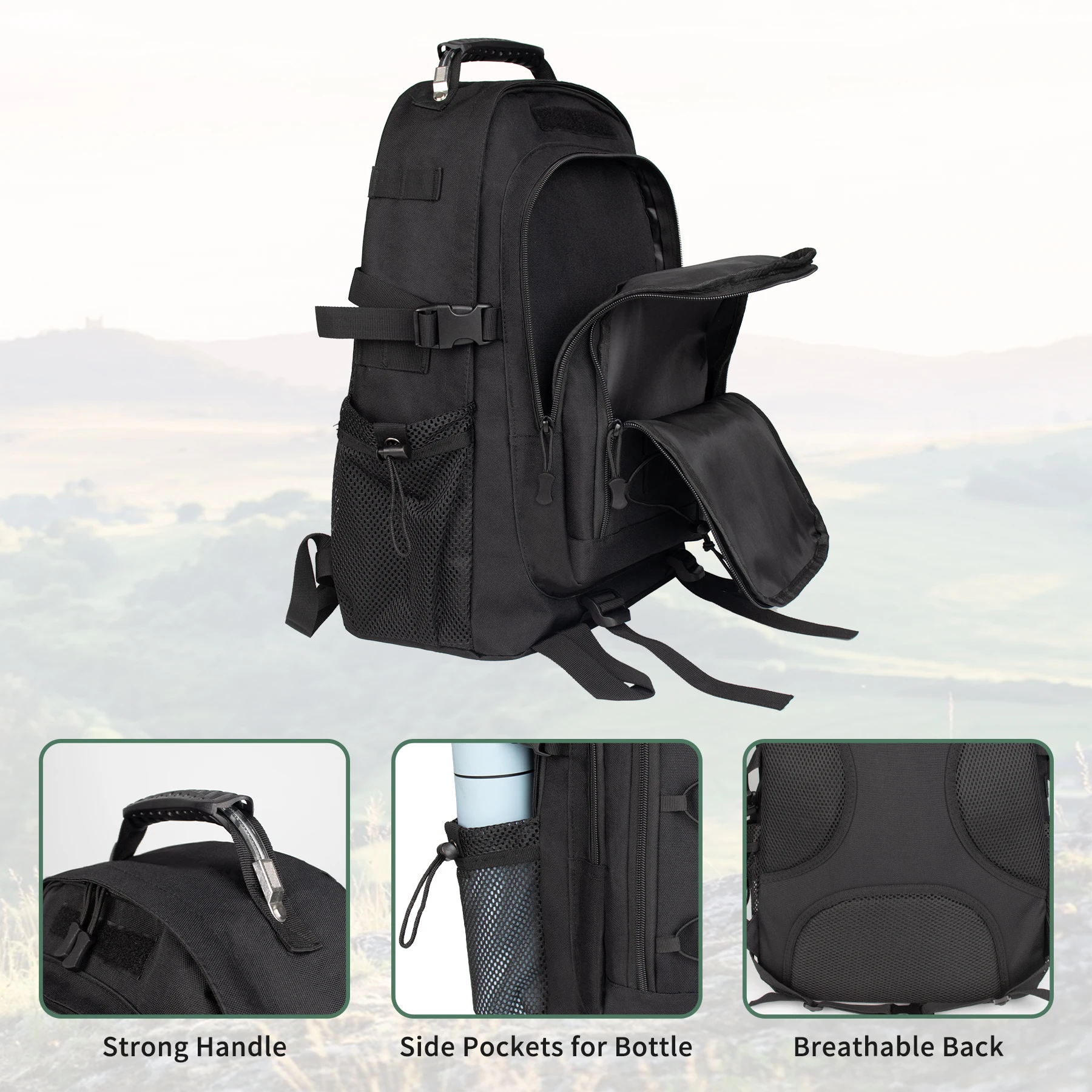 30LTactical Backpack Travel Large Capacity Rucksacks Men Waterproof Outdoor Sports Multi functional Bag