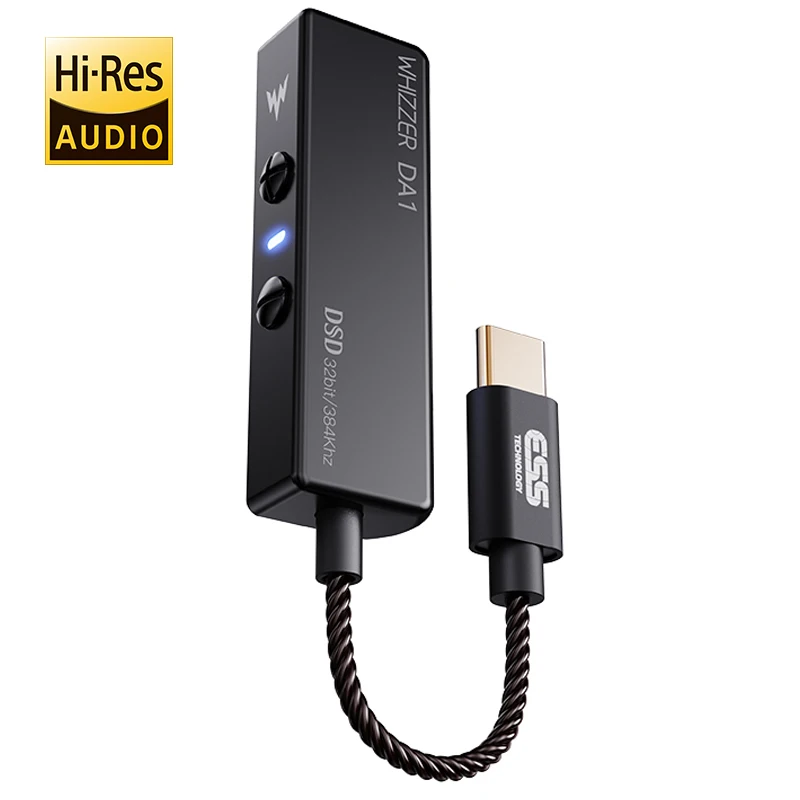 Whizzer da1 tragbarer DAC USB C Verstärker, Mini USB C Dongle mit Mikrofon Lautstärke regler für Kopfhörer Smartphones Kopfhörer