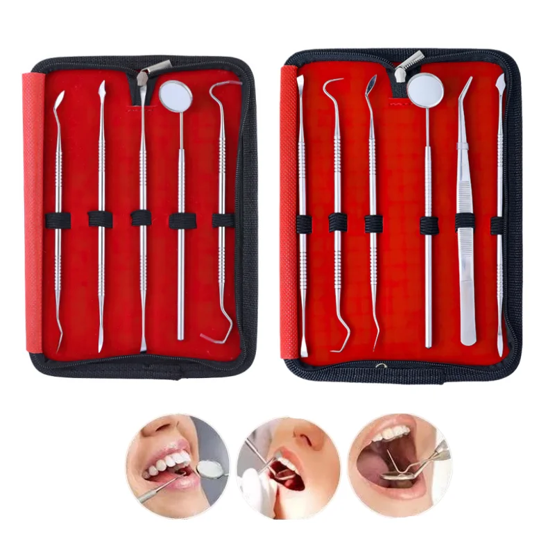 

Набор инструментов для ухода за зубами из нержавеющей стали, средство для удаления зубного камня, зеркало для зубов, пинцет, глубокая гигиена полости рта, уход за домашним путешествием