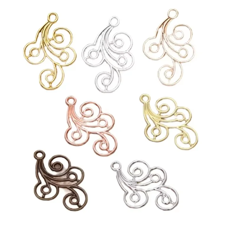 

BoYuTe (100 Pieces/Lot) 20*30MM Filigree Flower Base Findings Metal Brass DIY Jewelry Accessories