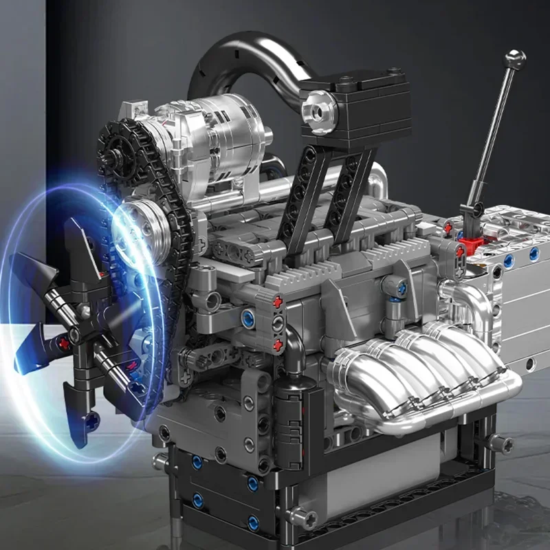 Molde rei moc motor de carro técnico brinquedos o motor de pistão rotativo motorizado bloco de construção tijolo conjunto crianças presente natal 10212