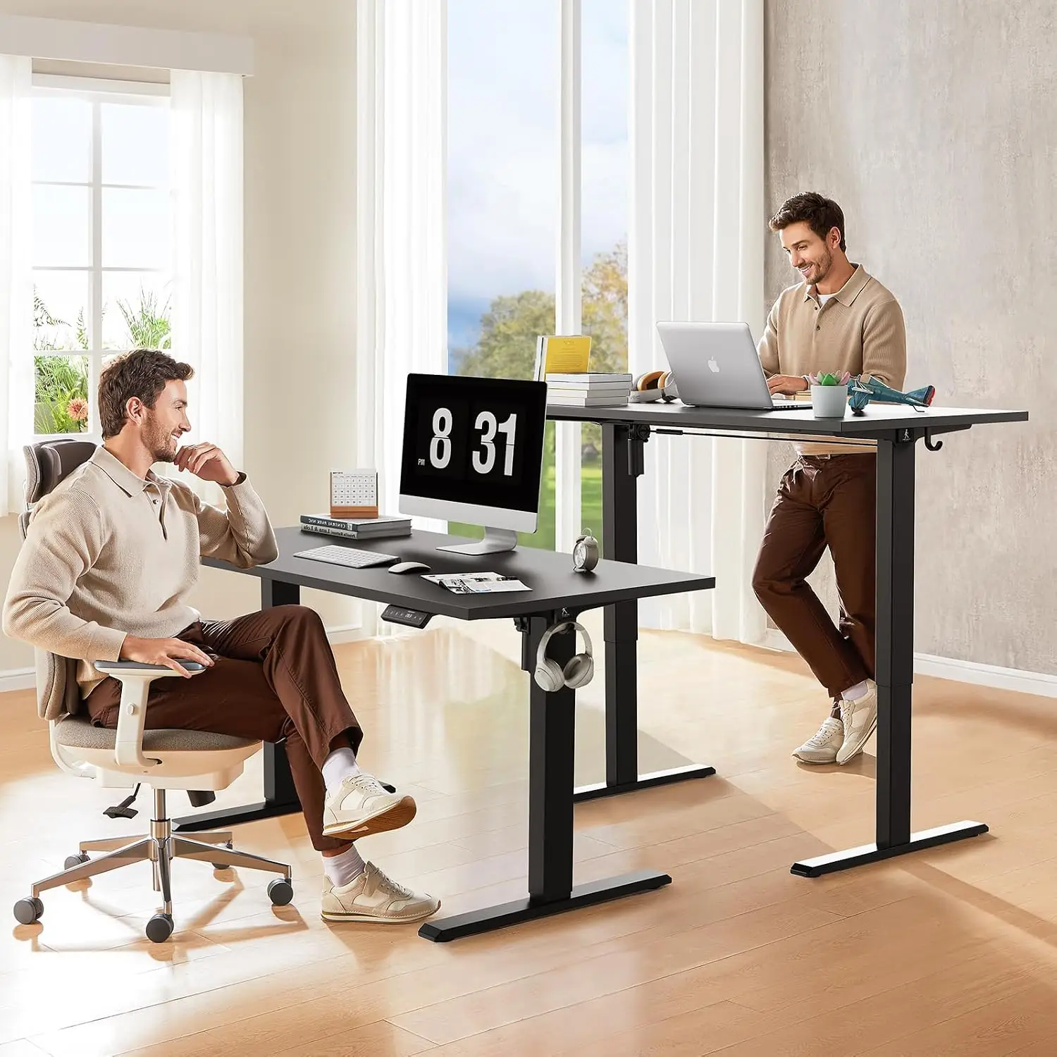 Whole Piece Electric Standing Desk 40x24 Inch Height Adjustable Sit to Stand Computer Workstation for Home Office, Customized