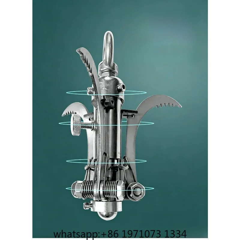 Mechanical Tiger Claw Gravity Grappling Hook, Outdoor Heavy Duty Grapnel Hook, Dual Purpose for Fishing Hanging Rope Pole Connec