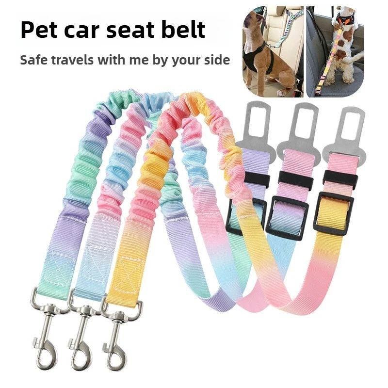 

Dog Seat Belt Adjustable Dog Car Seatbelts for Vehicle Nylon Pet Safety Seat Belt with Elastic Bungee Buffer Durable Car Harnes
