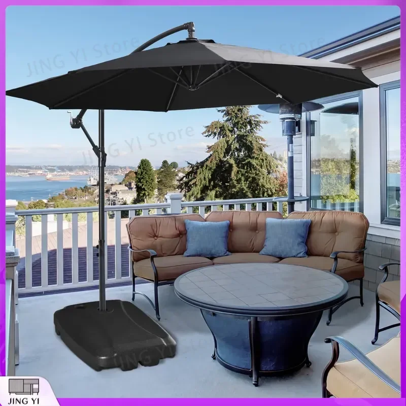 Heavy Duty Portable Umbrella Stand Base for Cantilever Banana Parasol Water Sand Filled 75kg Weight Outdoor Patio Garden