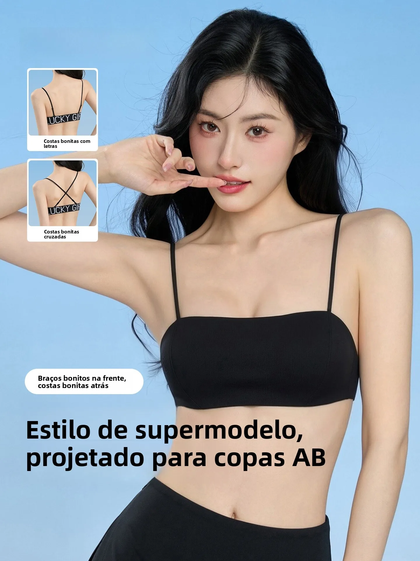 yiyou-summer-thin-strap-bra-women's-small-chest-gather-anti-light-fixed-cup-breathable-beautiful-back-underwear-seamless