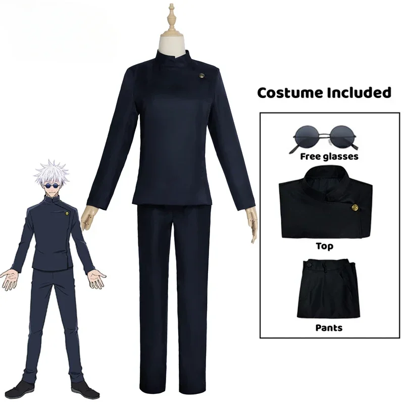 Anime Gojo Satoru Cosplay Uniform Jujutsu Kaisen Gojo Satoru Cosplay Costume High School Uniform Wig Suit Halloween Costumes image 3