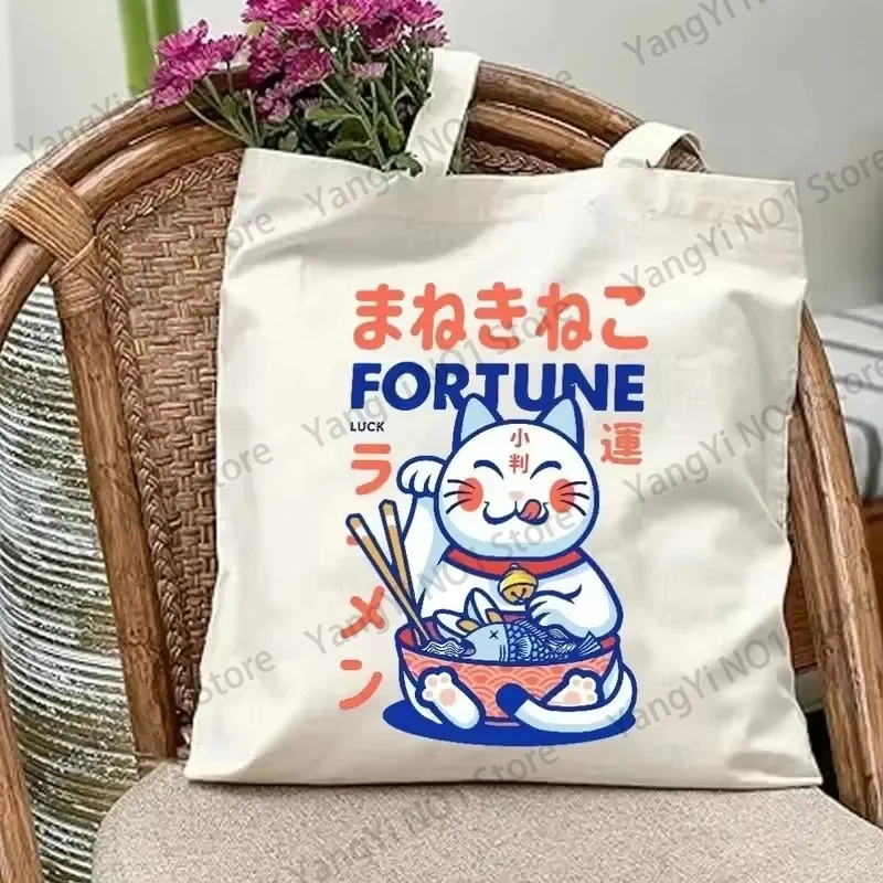 

Cute Cat Print Tote Bag Large Capacity Shoulder Shopping Bag for Leisure and Everyday Use Multipurpose Reusable Fashion Handbag