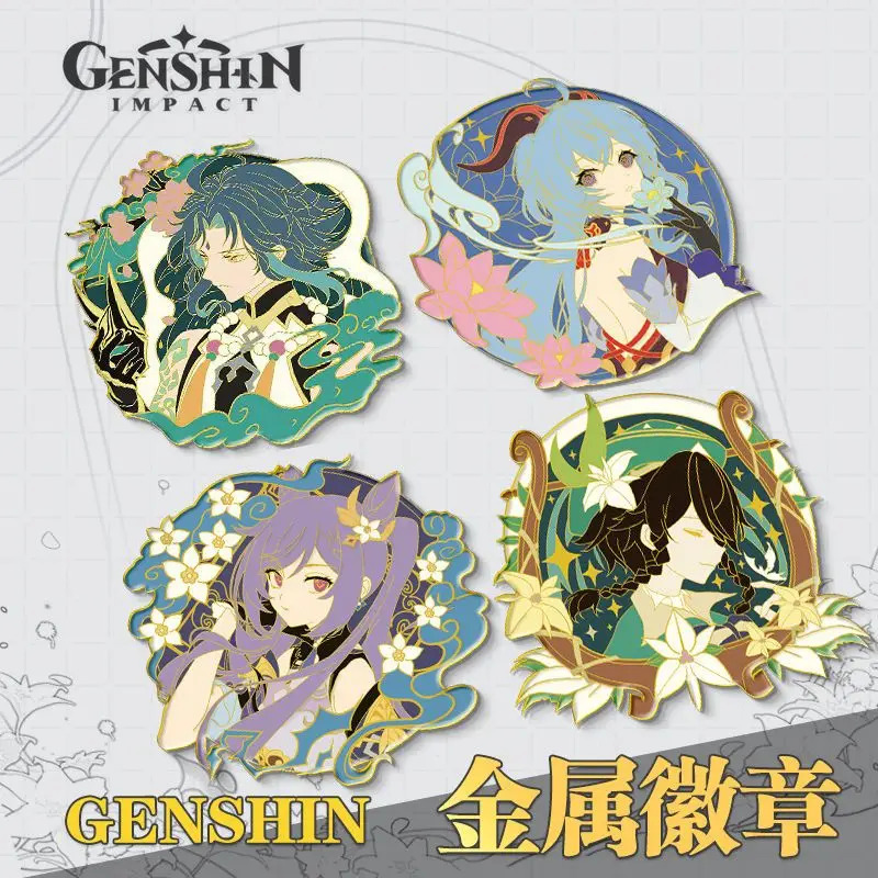 

Genshin Impact Venti Xiao Keqing Ganyu Hutao Zhongli Metal Enamel Pins Badge Ita Bag Clothes Accessories Trendy Collectible Gift