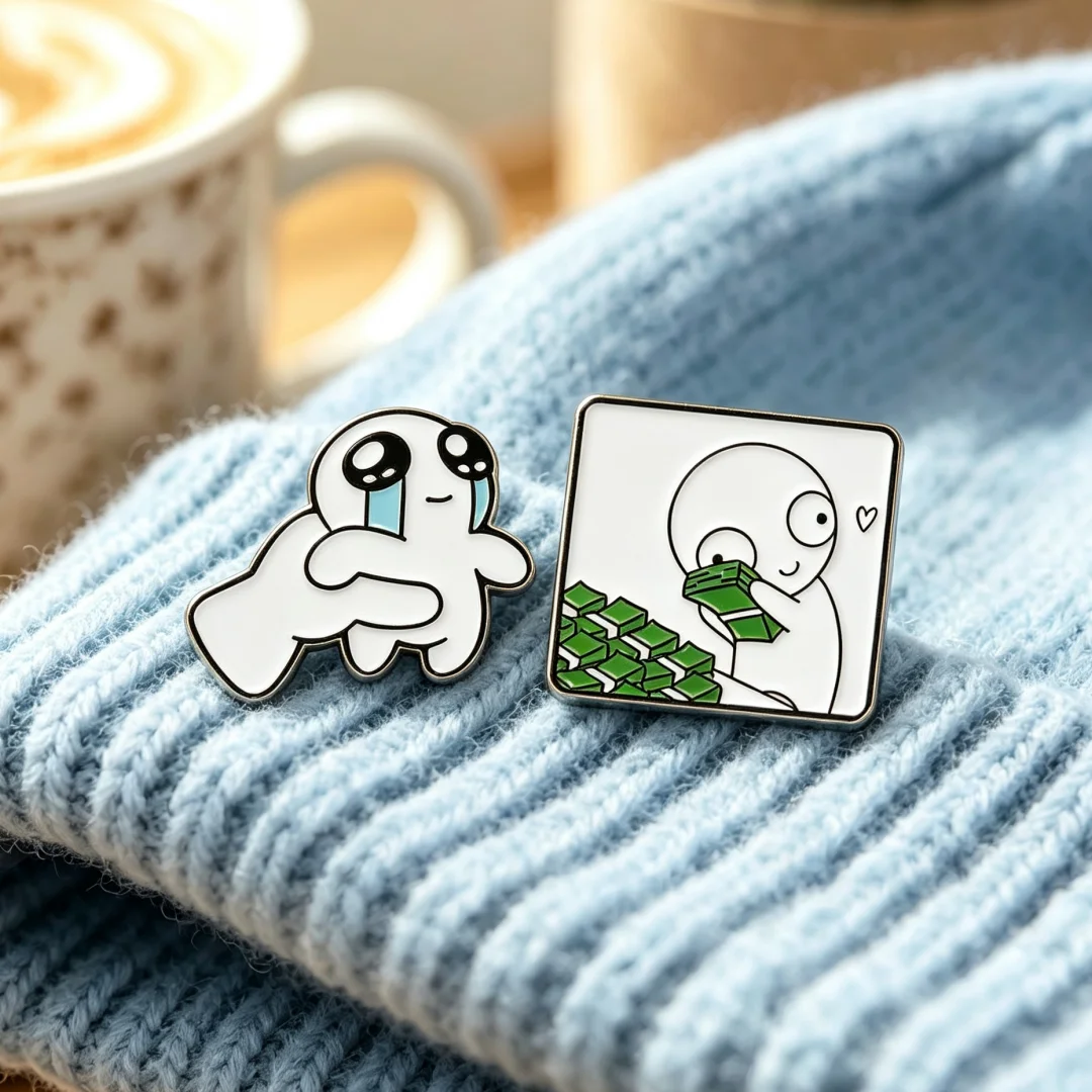 Love Money Cartoon Boy Enamel Pins I Hold Many Cash Pins Humor Square Comic Badge Cartoon Metal Brooch Decor For Backpack Gift