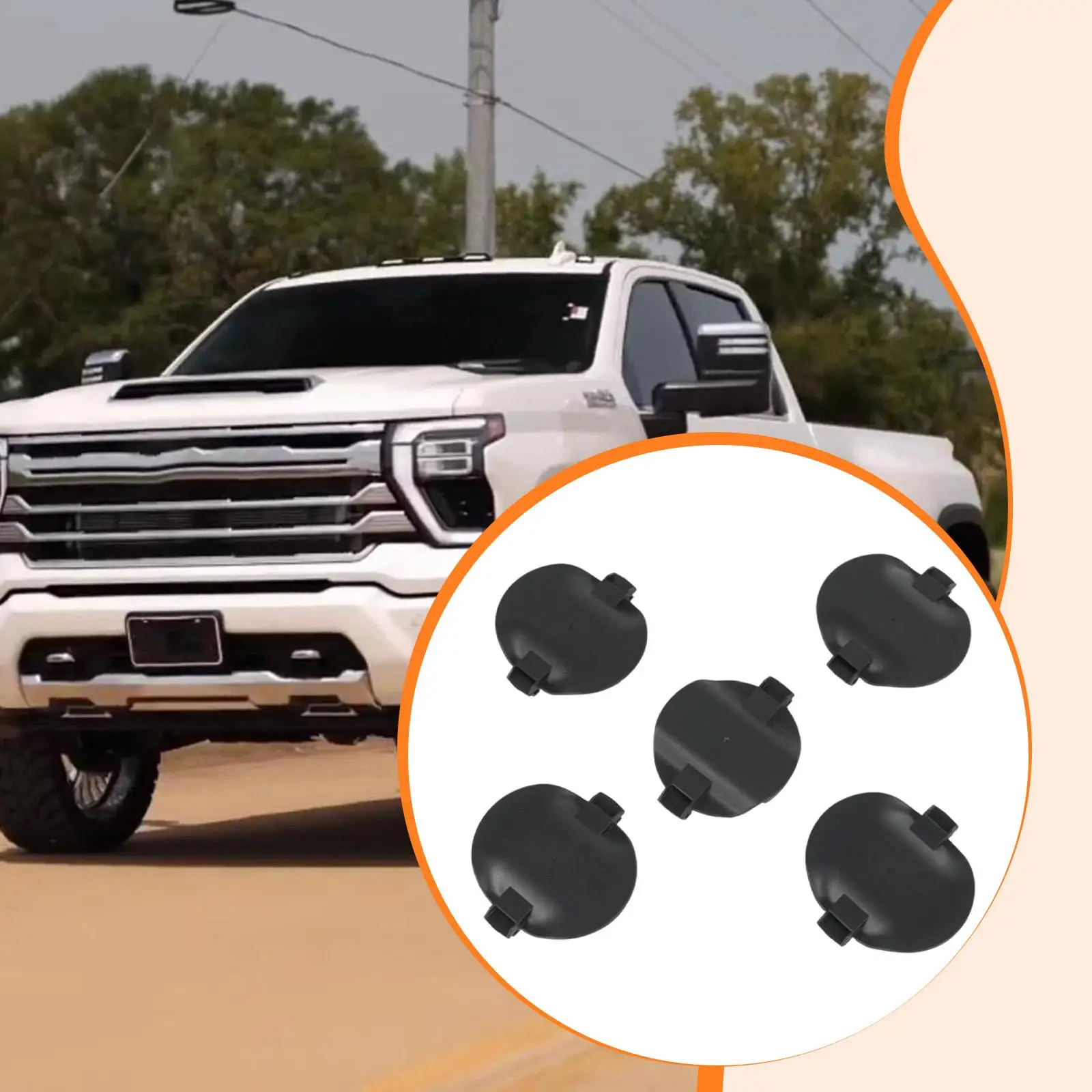 

5Pcs Platform Hitch 5TH Wheel Mount Covers,Wear Resistant,Replacement,Box Mount Puck Bed Cover Set,for Chevrolet,2020-2024