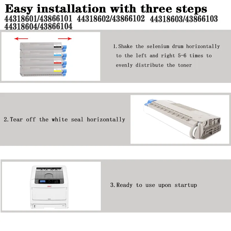 US Version 44318604/44318603/44318602/44318601 Toner Cartridge for OKI C710/C711dn