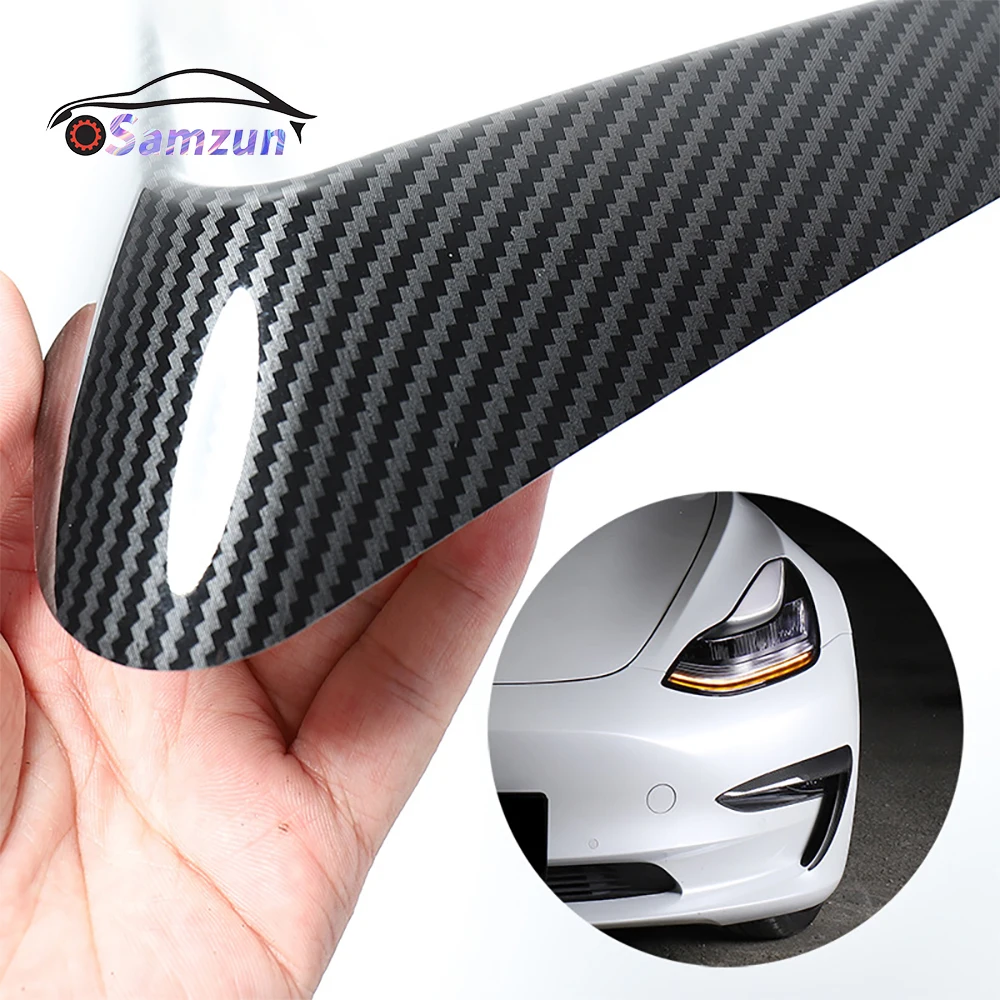 

Front Blade Trim For Tesla Model 3 2017-2022 ABS Carbon style Car Styling Cover Modification Front Fog Lamp Spoiler Light Blade