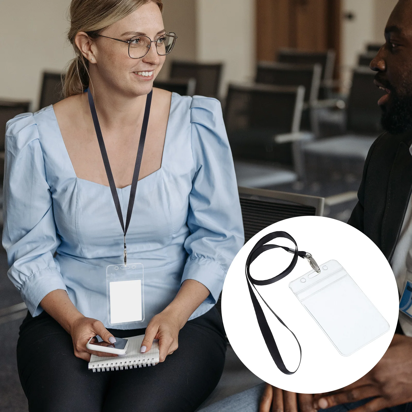 

10 set Clear Pvc Badge Holders With Lanyard Id Card Holder For Office School Events Teachers Employees Vertical