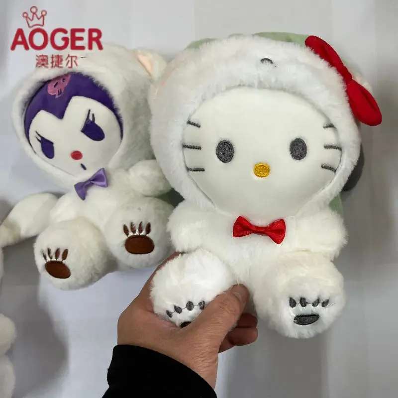 

Плюшевая кукла Sanrio Hello Kitty 25 см, милый мультяшный персонаж, подарок на день рождения для детей