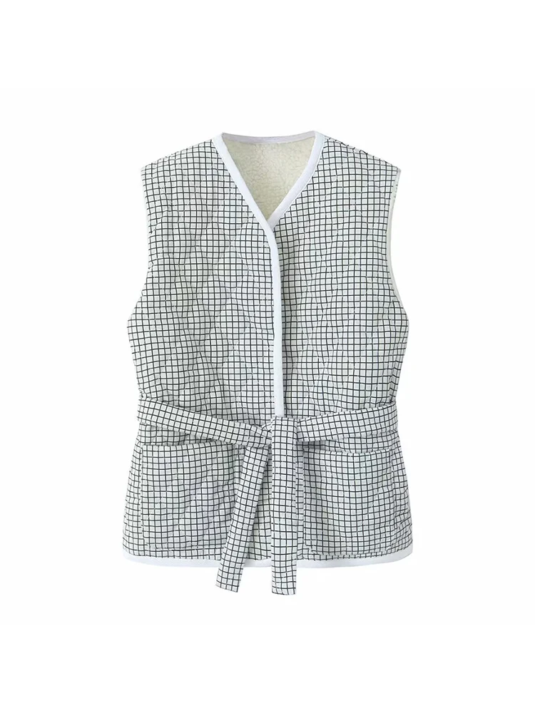 

European style new women's fashion versatile and elegant simple round neck double-sided cotton vest