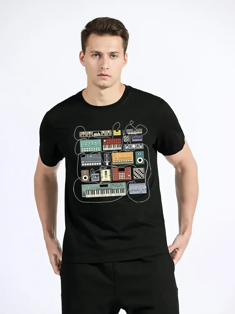 men Cotton Tshirt Fashion T-shirt Streetwear Electronic Musician Synthesizer And Drum Machine Dj Hot Sale Clown T Shirt Men