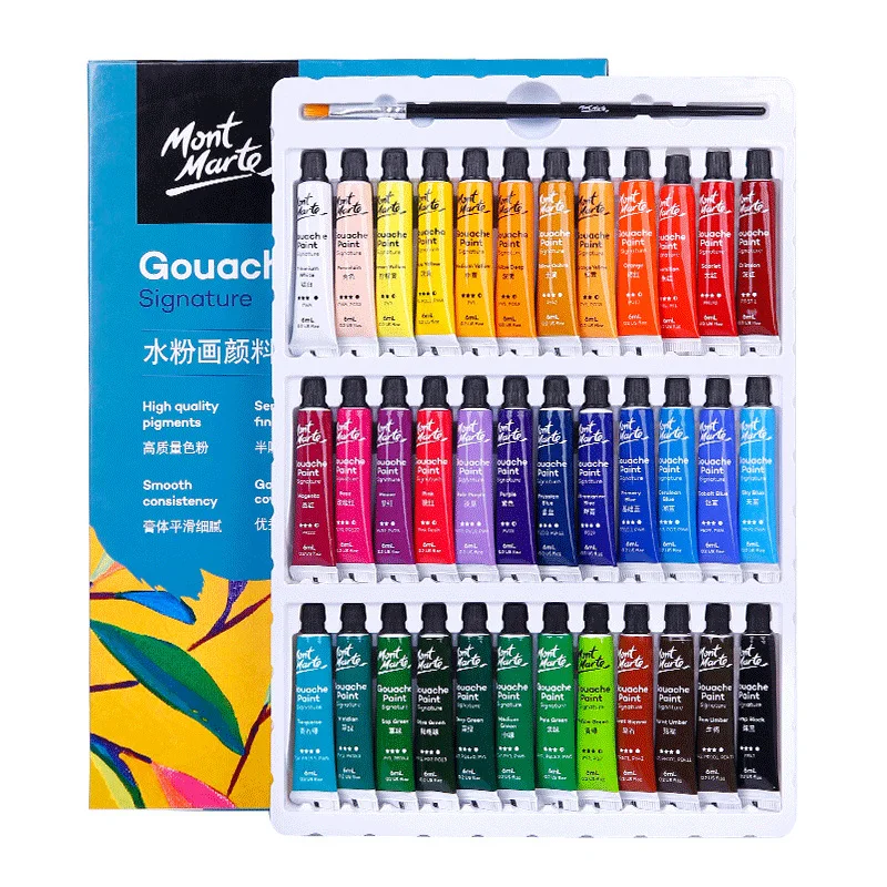 Gouache Paint Set High Quality Artist Painting Professional Washable Watercolor 6/12ML Student Exam Art Supplies