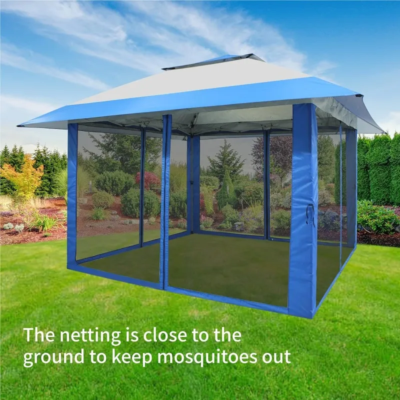 CROWN SHADES Outdoor Pop Up Gazebo Base 10X10 Patio Gazebos Patented Center Lock Quick Setup Newly Designed Storage Bag Canopy