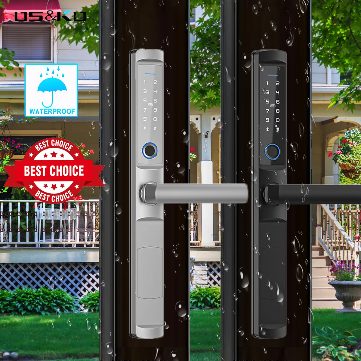 Wifi Waterproof Bridge-Cut Smart door Lock Biometric Fingerprint Digital Electronic door lock For Outdoor Pull Push Sliding Door