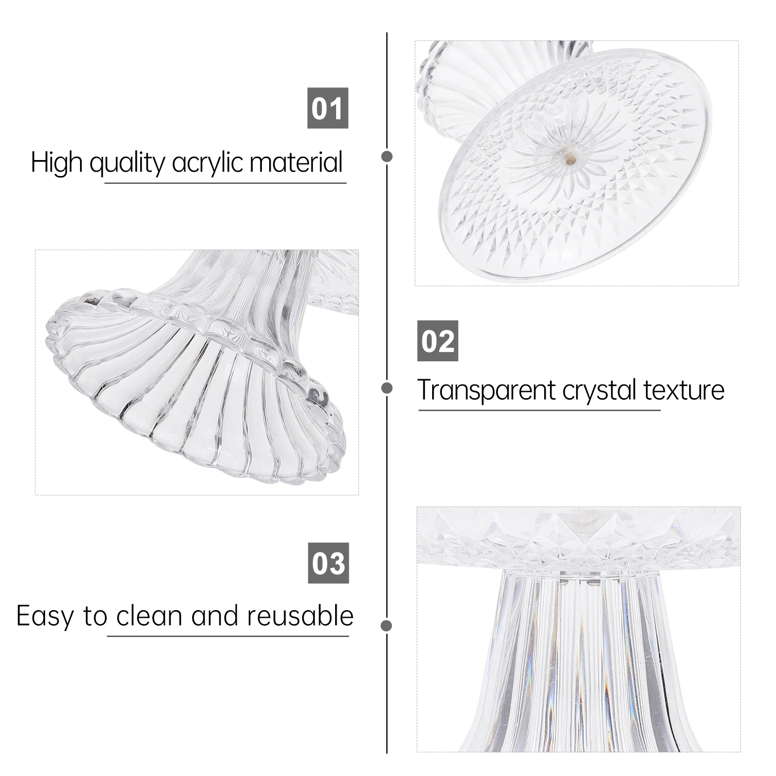 

1Pcs 15Cm Transparent Acrylic Fruit Display Plate Lightweight Stable Food Serving Tray for Party Wedding Event Fruit Plate