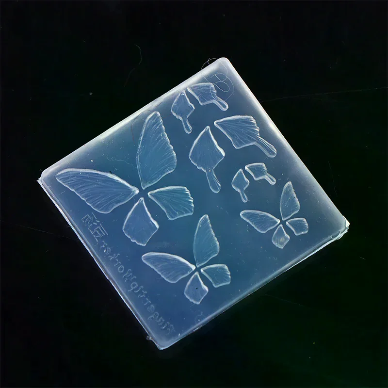 Moule à ongles 3D en Silicone, 1 pièce, moule papillon, plaque d'estampage, pochoirs pour ongles, bricolage, Gel UV, moule de sculpture d'ongles