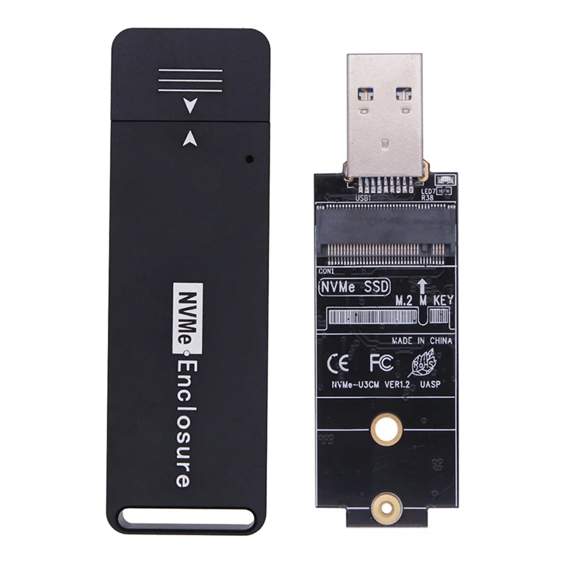 M.2 NVME PCIe SSD Enclosure to USB3.1 Type-A Gen 2 M.2 SSD Enclosure PCIe NVMe Hard Disk External 2242 2230 SSD Case