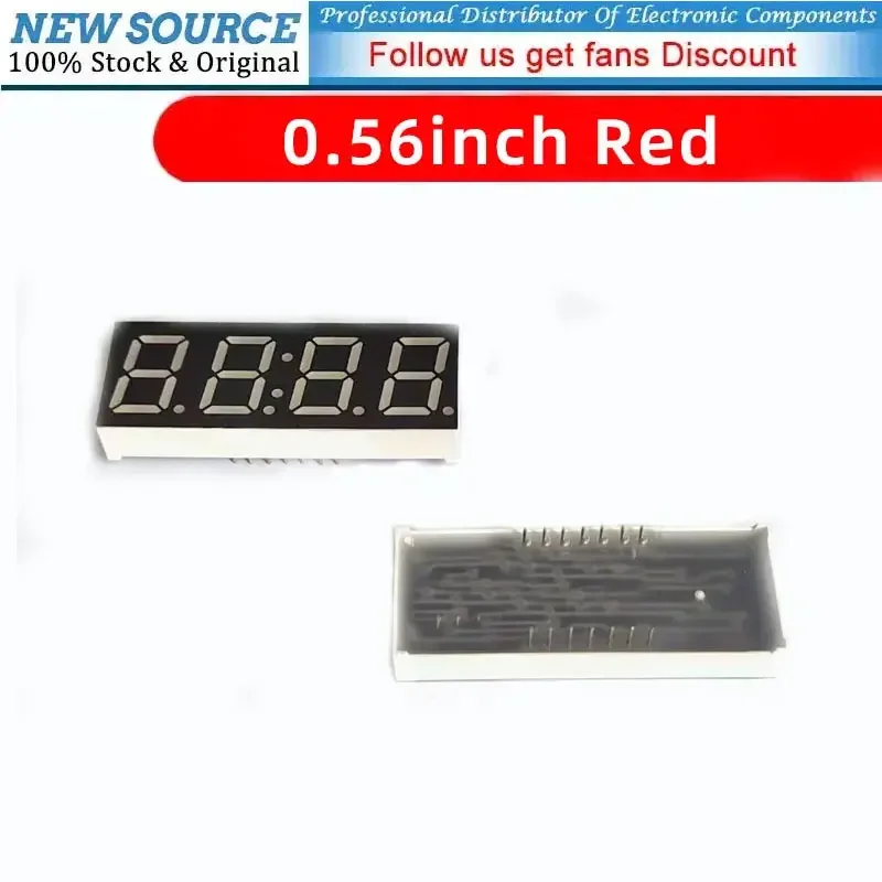 

5pcs 0.56 Inch 4-bit Clock Tube 5463 Cathode Anode High-light 14-Pin Red Blue LED DIY Electronic Time 7-Segment Display Tube